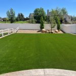 synthetic grass on a yard